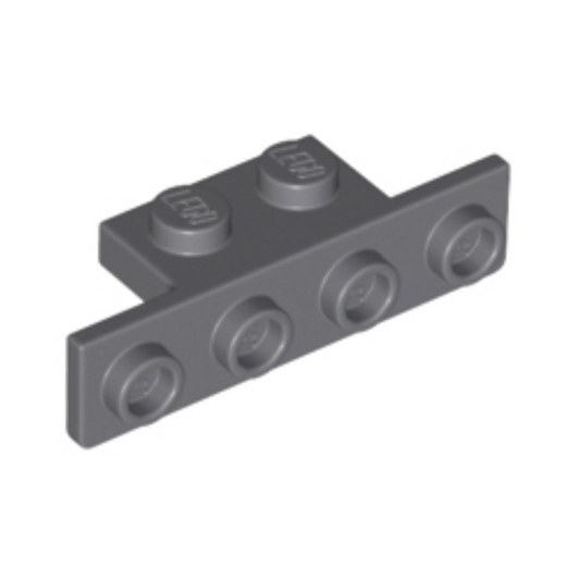 Dark Bluish Gray Bracket 1 x 2 - 1 x 4 with Rounded Corners at the Bottom