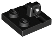 Black Hinge Plate 2 x 2 Locking with 1 Finger on Top