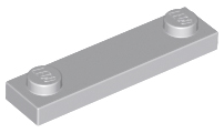 Light Bluish Gray Plate, Modified 1 x 4 with 2 Studs without Groove
