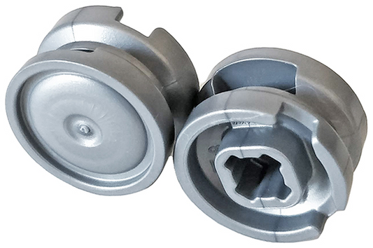 Flat Silver Wheel 11mm D. x 6mm with Smooth Hubcap