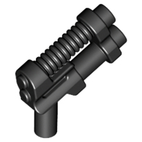 Black Minifigure, Weapon Gun, Two Barrel Pistol - 10-Rib Top Barrel