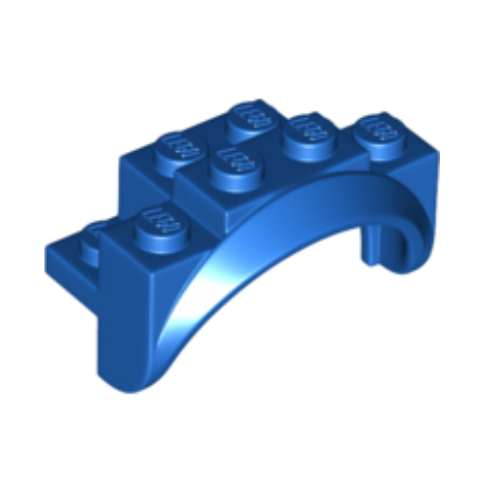 Blue Vehicle, Mudguard 4 x 2 1/2 x 2 with Arch Round, Solid Studs, and Rounded Legs