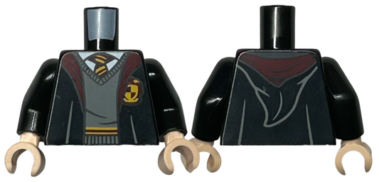 Black Torso Hogwarts Robe Open with Gryffindor Crest, Sweater, Shirt and Tie Pattern / Black Arms / Light Nougat Hands