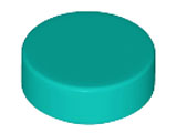 Dark Turquoise Tile, Round 1 x 1