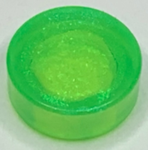 Satin Trans-Bright Green Tile, Round 1 x 1