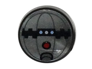 Flat Silver Tile, Round 1 x 1 with SW Thermal Detonator with Red Button Pattern