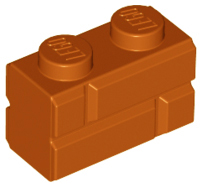 Dark Orange Brick, Modified 1 x 2 with Masonry Profile