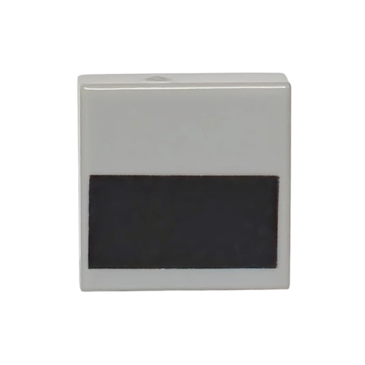 Light Bluish Gray Tile 1 x 1 with Black Rectangle Stripe Pattern
