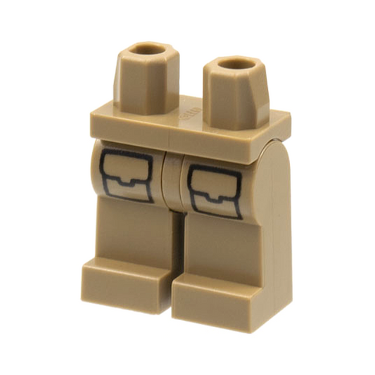 Dark Tan Hips and Legs with Cargo Pockets with Flaps Pattern