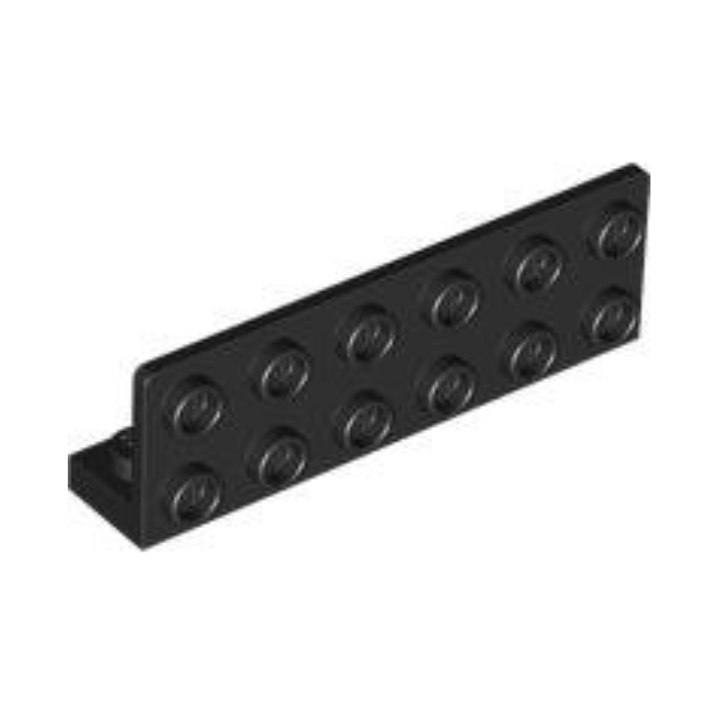 Black Bracket 1 x 6 - 2 x 6 Inverted with 1 x 4 Cutout