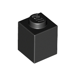 Black Brick 1 x 1
