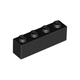 Black Brick 1 x 4