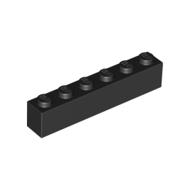 Black Brick 1 x 6
