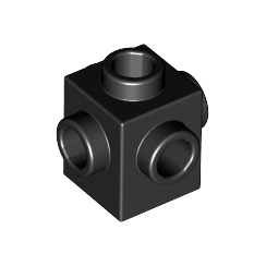 Black Brick, Modified 1 x 1 with Studs on 4 Sides
