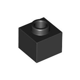 Black Brick, Modified 1 x 1 x 2/3 with Open Stud