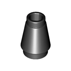 Black Cone 1 x 1 with Top Groove