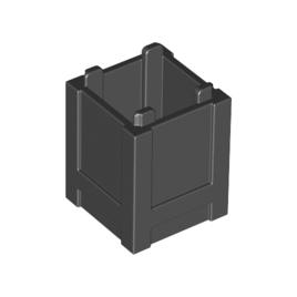 Black Container, Box 2 x 2 x 2 - Top Opening