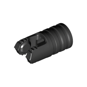 Black Hinge Cylinder 1 x 2 Locking with 2 Fingers and Axle Hole on Ends without Slots
