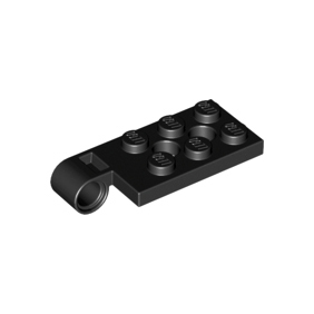Black Hinge Plate 2 x 4 with Pin Hole and 2 Holes - Top