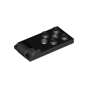 Black Hinge Plate 2 x 4 with Pin Hole and 2 Holes - Bottom