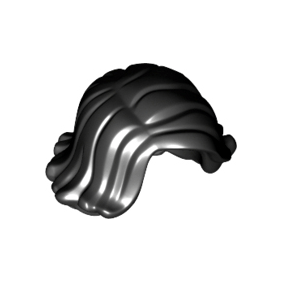 Black Minifigure, Hair Female Short Swept Sideways