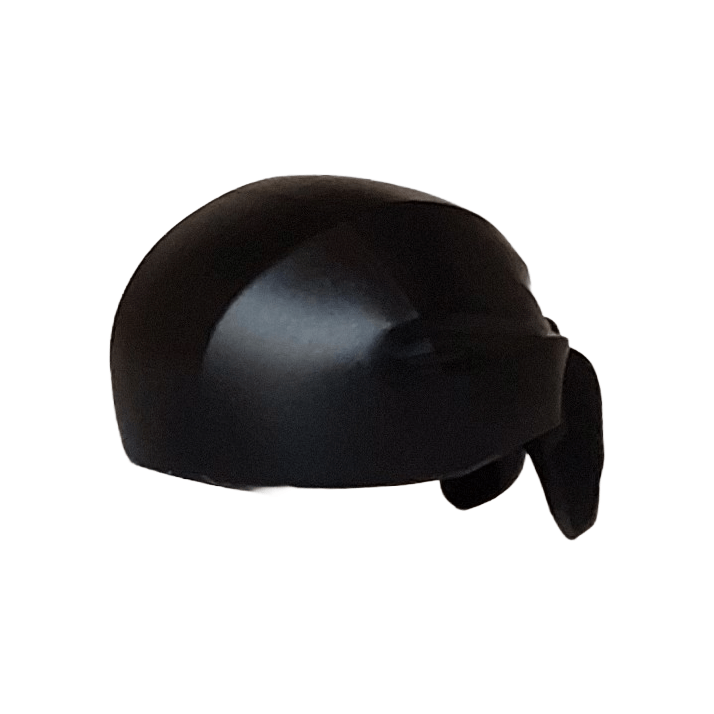 Black Minifigure, Headgear Hat, Cloth Wrap / Bandana with Double Tail in Back, Few Folds