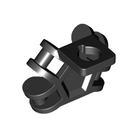 Black Minifigure Neck Bracket with 4 Angled Bar Handles