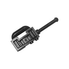 Black Minifigure, Utensil Radio Walkie-Talkie with Detailed Grille