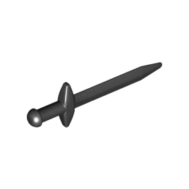 Black Minifigure, Weapon Sword, Greatsword Pointed with Thick Crossguard