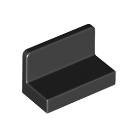 Black Panel 1 x 2 x 1 with Rounded Corners
