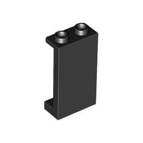 Black Panel 1 x 2 x 3 with Side Supports - Hollow Studs