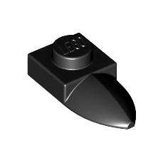 Black Plate, Modified 1 x 1 with Tooth Horizontal