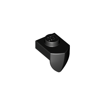 Black Plate, Modified 1 x 1 with Tooth Vertical