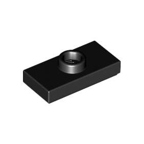 Black Plate, Modified 1 x 2 with 1 Stud with Groove and Bottom Stud Holder Jumper