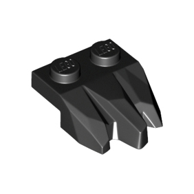 Black Plate, Modified 1 x 2 with 3 Claws / Rock Fingers