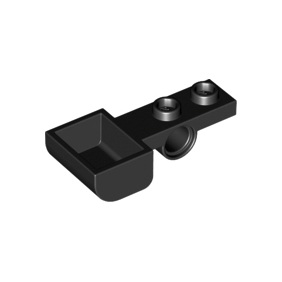 Black Plate, Modified 1 x 2 with Pin Hole and Bucket Catapult