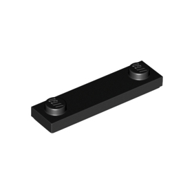 Black Plate, Modified 1 x 4 with 2 Studs with Groove