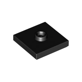 Black Plate, Modified 2 x 2 with Groove and 1 Stud in Center Jumper
