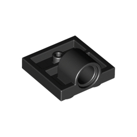 Black Plate, Modified 2 x 2 with Pin Hole - Full Cross Support Underneath