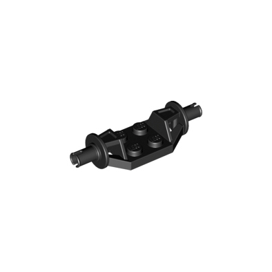 Black Plate, Modified 2 x 2 with Wheels Holder Wide - Technic Pins