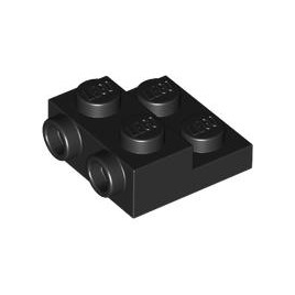 Black Plate, Modified 2 x 2 x 2/3 with 2 Studs on Side - Hollow Bottom Tube