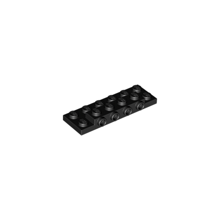 Black Plate, Modified 2 x 6 x 2/3 with 4 Studs on Side