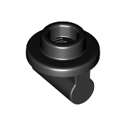 Black Plate, Round 1 x 1 with Bar Handle on Long Stem