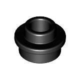 Black Plate, Round 1 x 1 with Open Stud