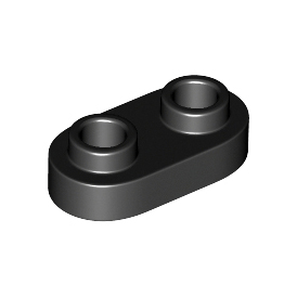 Black Plate, Round 1 x 2 with Open Studs