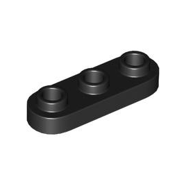 Black Plate, Round 1 x 3 with Open Studs