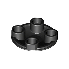 Black Plate, Round 2 x 2 with Rounded Bottom Boat Stud