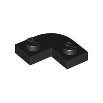 Black Plate, Round Corner 2 x 2 with 1 x 1 Cutout