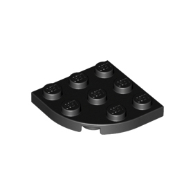 Black Plate, Round Corner 3 x 3