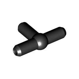 Black Pneumatic T Piece Second Version T Bar with Ball in Center